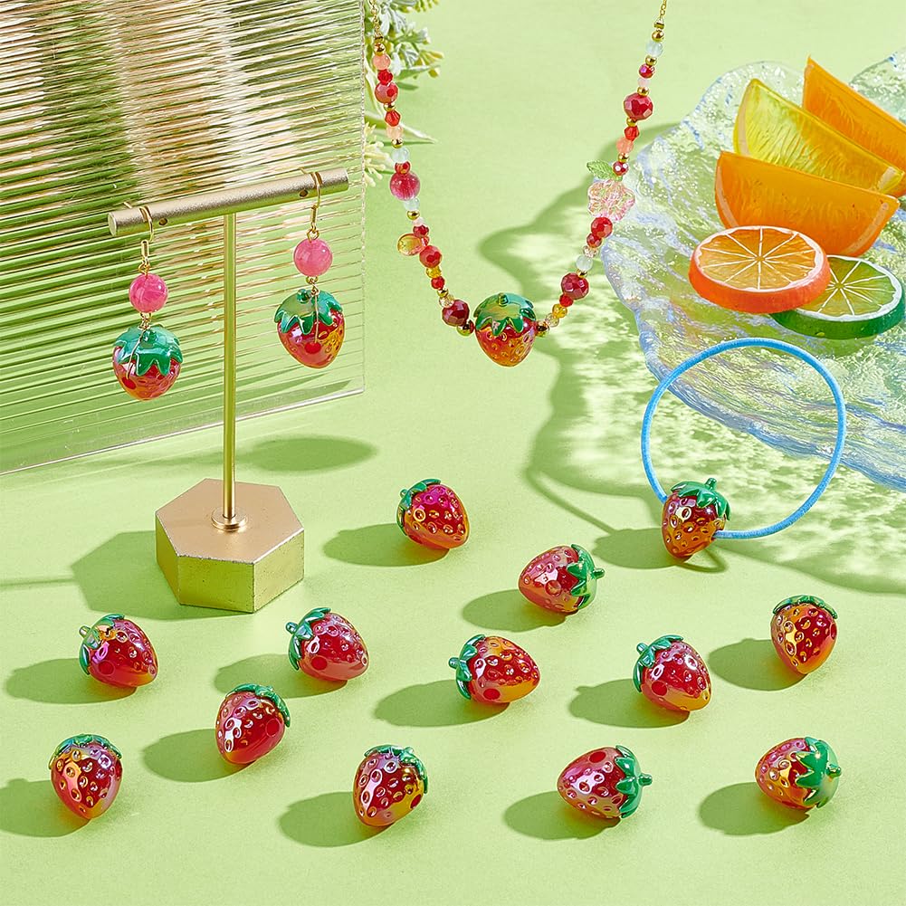 Amazon.co.jp: PH PandaHall 20個 イチゴビーズ 立体3D アクリル製